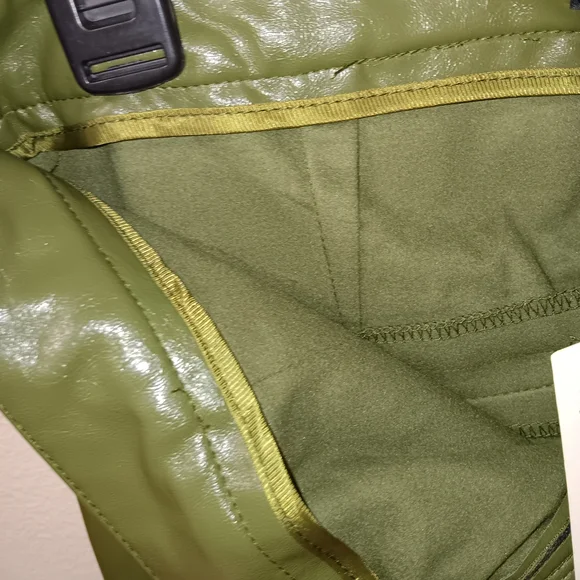 Zara Olive Green Faux Leather Pants - Picture 7 of 7